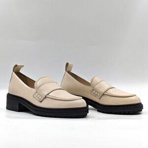 Aeyde Women Oscar Creamy Polido Leather Lug Loafers size 7US EUR37